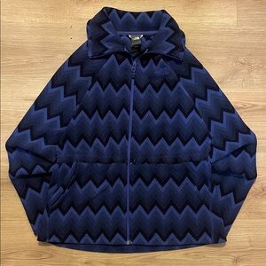 The North Face Chevron Zip Fleece Jacket - Navy & Black